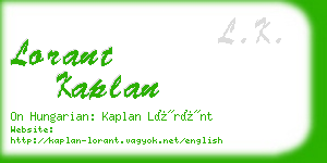 lorant kaplan business card